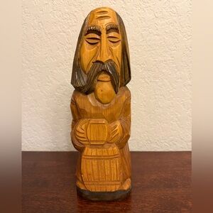 Vintage Hand Carved Wood Slavic Kumir Figurine Mythological Statue Folk Art 12”